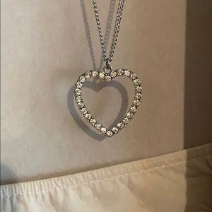 Forever 21 Rhinestone Heart Necklace